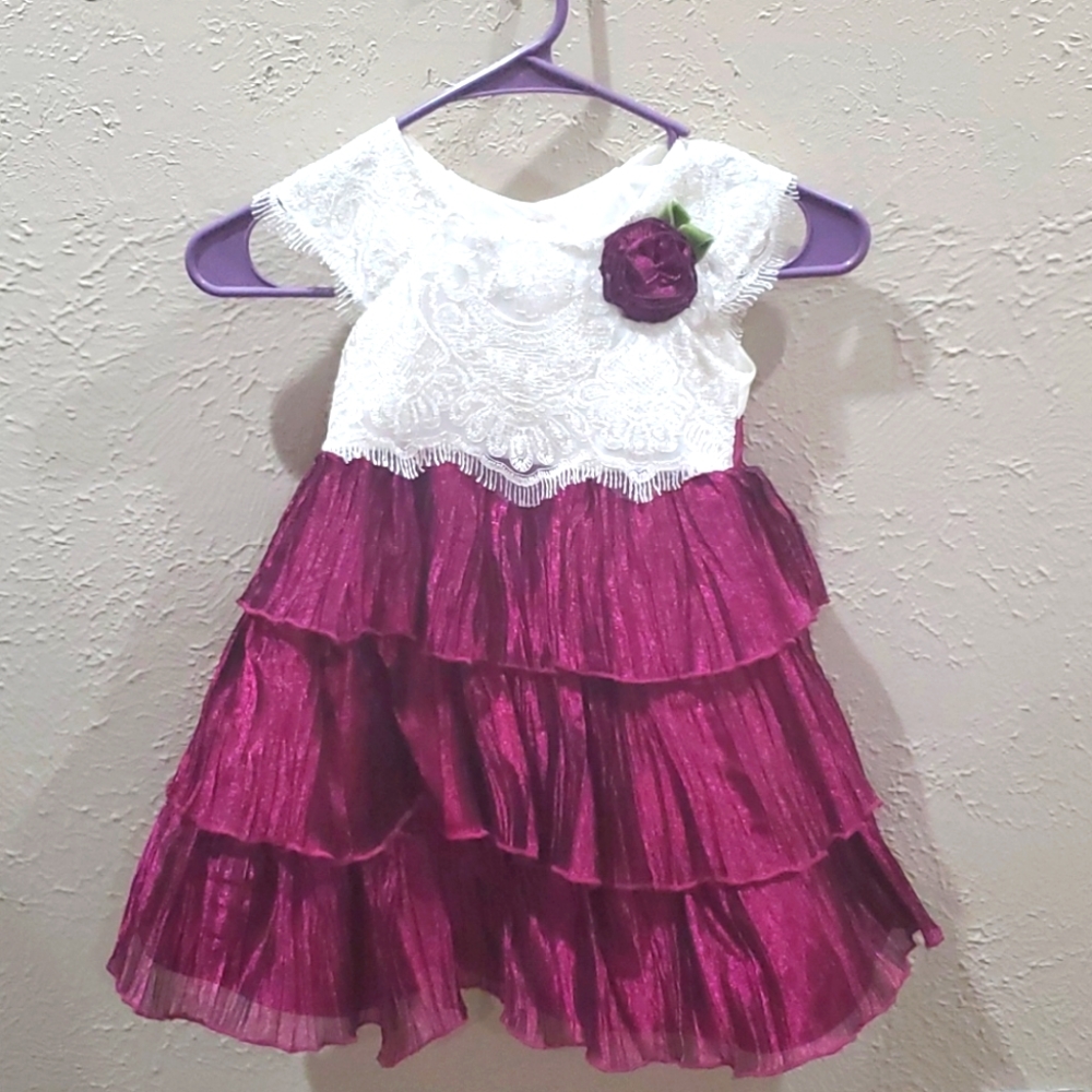 Shimmer white and purple layer gown